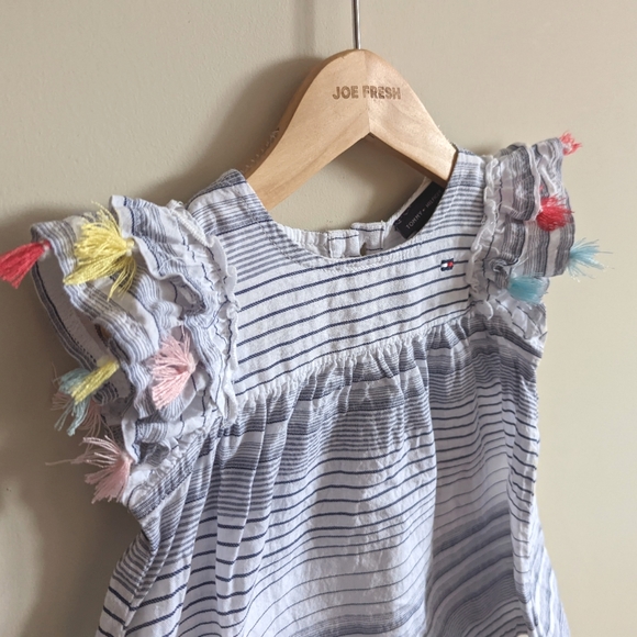 Baby Tommy Hilfiger striped ruffle tassel dress, 12 months - Picture 4 of 4